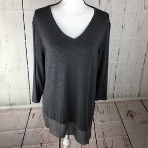 Lane Bryant 14 asymmetrical gray Top Blouse Tunic